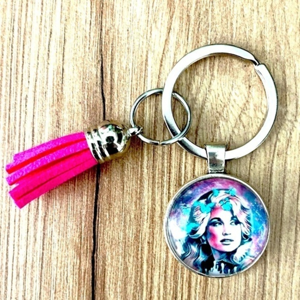 Dolly Parton Tassel Keychain, Handmade, NWT